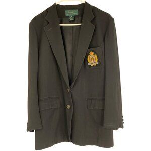 Rare VTG 90s Ralph Lauren Womens Riding Jacket Size 10 Black USA RN10528 Horse